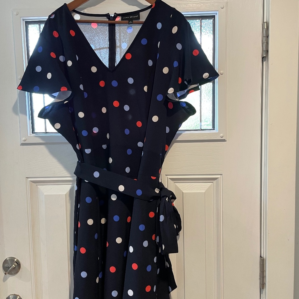 Lane Bryant Flutter sleeve Tie Waist Dress